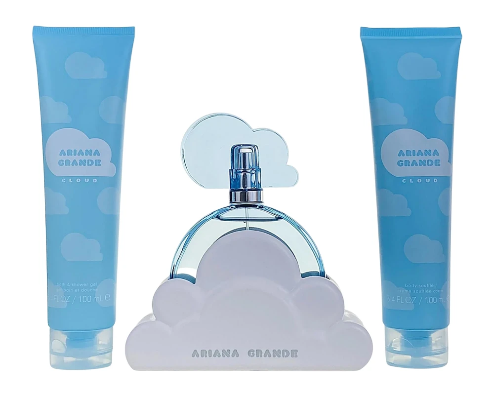 Set Ariana Grande: Cloud Eau De Parfum For Women, 100 ml + Cloud Hydrating Losjonas kūnui, 100 ml + Cloud Kūno prausiklis Body, 100 ml