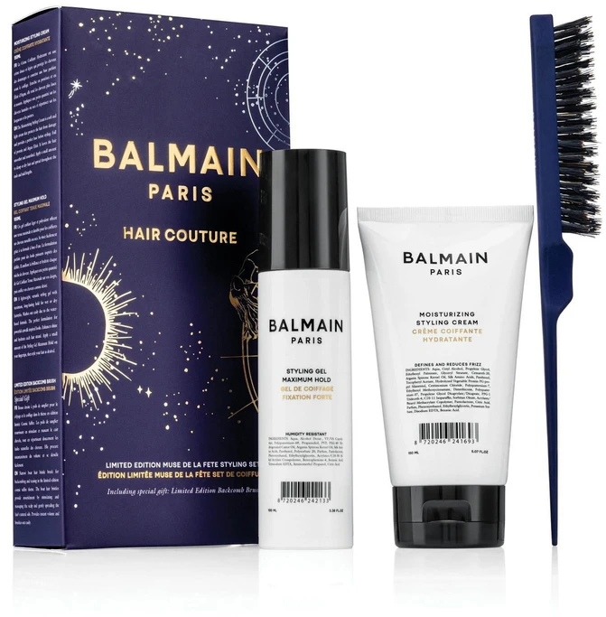Balmain Set Balmain Professionnel: Balmain Professionnel, Panthenol, Hair Styling Gel, For Styling, Strong Hold, 100 ml + Moisturizing, Hair Styling Kremas, 150 ml + Backcomb, Hair For Women