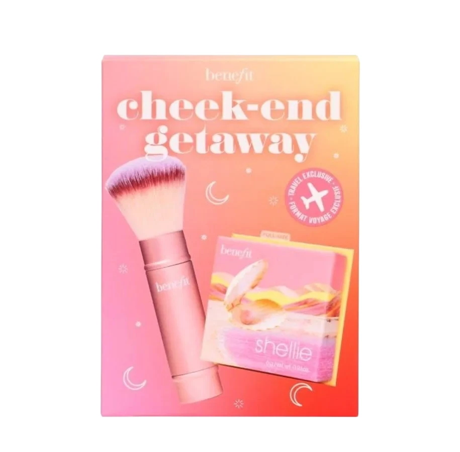Benefit Cheek-End Getaway Set rinkinys (Shellie Blush skaistalai,6 g + Multitasking Cheek šepetėlis)
