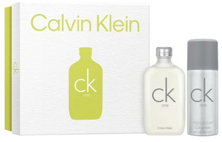 Rinkinys Calvin Klein: CK One tualetinis vanduo unisex, 100 ml + CK One 24 val. apsaugos dezodorantas purškiklis vyrams, 150 ml