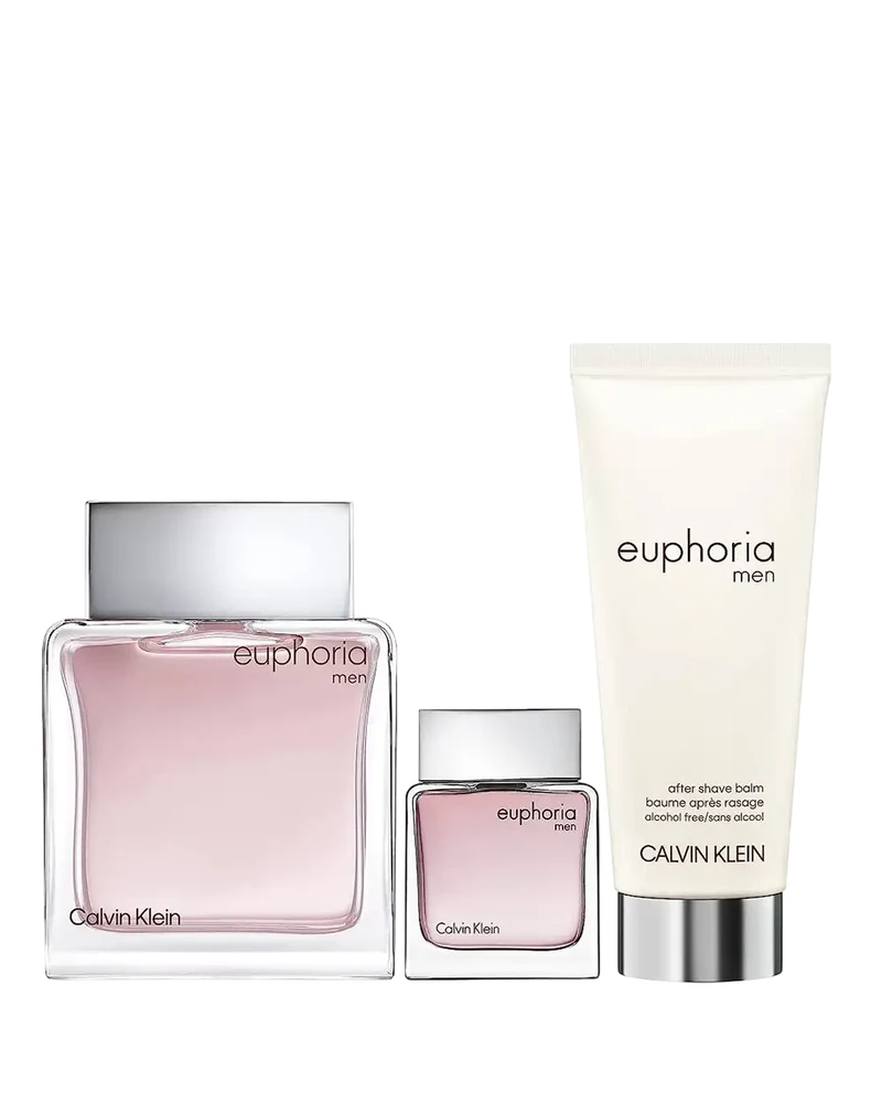 Rinkinys Calvin Klein: Euphoria EDT vyrams, 100 ml + Euphoria EDT vyrams, 15 ml *Miniatiūrinis + Euphoria balzamas po skutimosi, 100 ml