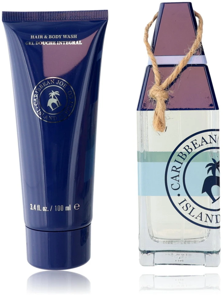 Rinkinys Caribbean Joe: Island Supply Azure Sails tualetinis vanduo vyrams, 125 ml + Island Supply Azure Sails dušo želė ir šampūnas 2 viename, 100 ml