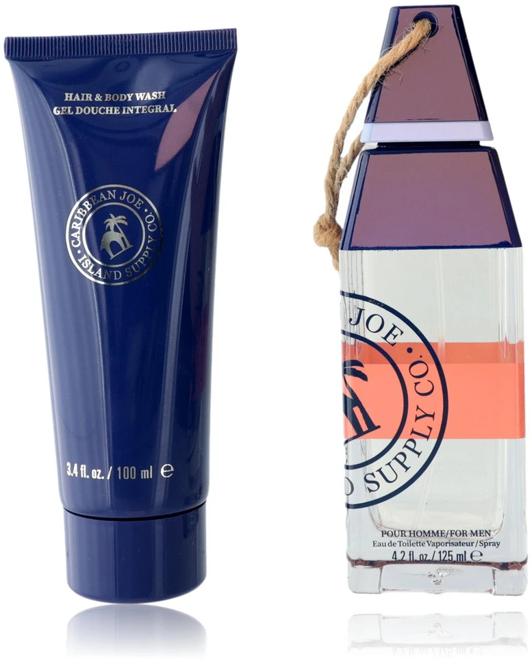 Rinkinys Caribbean Joe: Island Supply Musk vyrų tualetinis vanduo, 125 ml + Island Supply Musk dušo želė ir šampūnas 2 viename, 100 ml