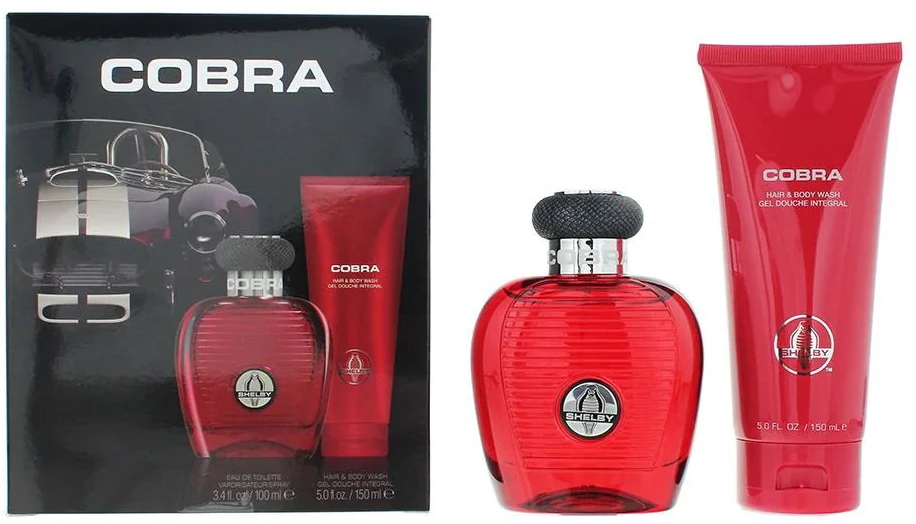 Rinkinys Carroll Shelby: Raudona Cobra dušo želė ir šampūnas 2 viename, 150 ml + Raudona Cobra tualetinis vanduo vyrams, 100 ml