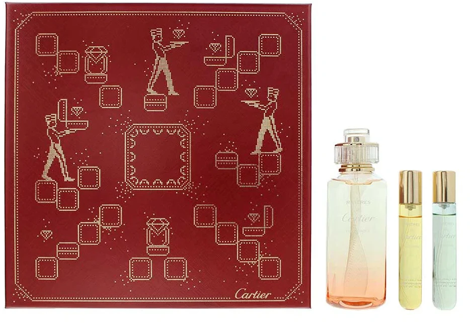 Set Cartier: Rivieres de Cartier Insouciance Eau De Toilette Unisex, 100 ml + Rivieres de Cartier Luxuriance Eau De Toilette Unisex, 10 ml + Allegresse Eau De Toilette Unisex, 10 ml