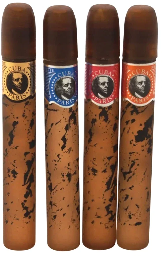 Cuba Set Miniatures rinkinys vyrams (EDT Gold, 5 ml + EDT Mėlyna, 5 ml + EDT Oranžinis, 5 ml + EDT Raudona, 5 ml)