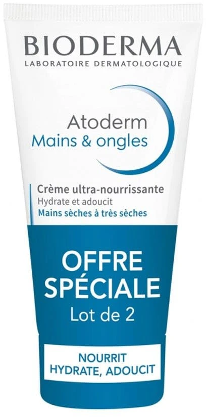 Set Duo Bioderma Atoderm Hydrating Hand Kreminis, 2 vnt., 50 ml