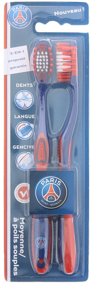 L’Oreal Paris Set Duo, Epl, Paris Saint-Germain, Dantų šepetėlis, Mėlyna & Raudona, 2 pcs Unisex
