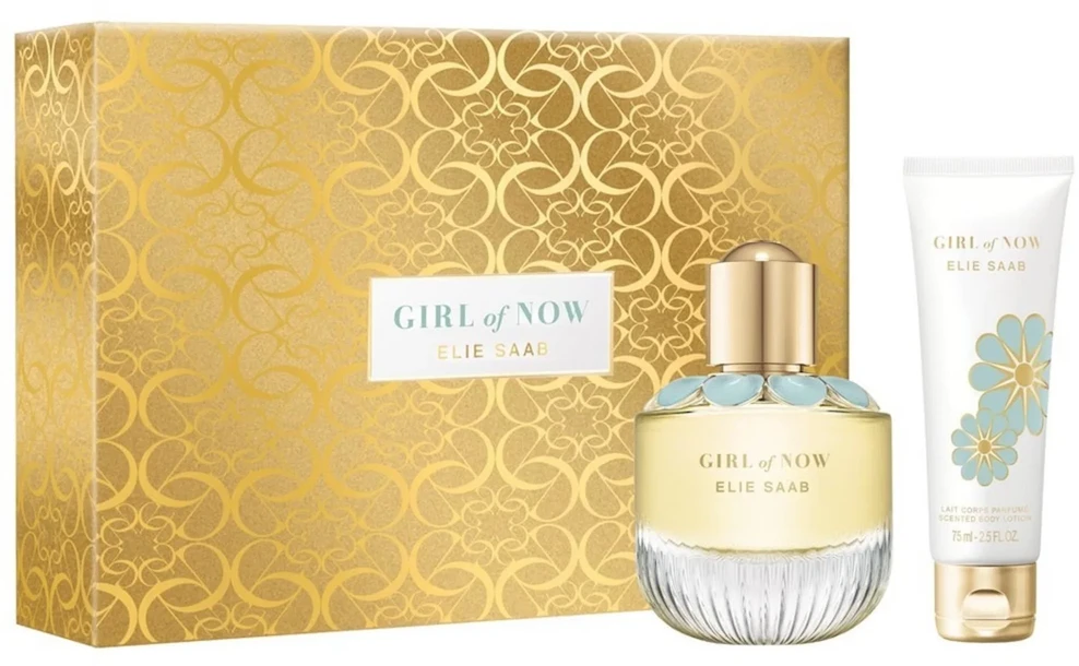 Rinkinys Elie Saab: „Girl of Now“ kvepalai moterims, 50 ml + „Girl of Now“ drėkinamasis tualetinis vanduo, 75 ml