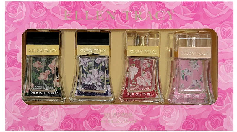 Set Ellen Tracy: Sparkling Eau De Parfum For Women, 15 ml + Strong Eau De Parfum For Women, 15 ml + Sensational Eau De Parfum For Women, 15 ml + Courageous Eau De Parfum For Women, 15 ml