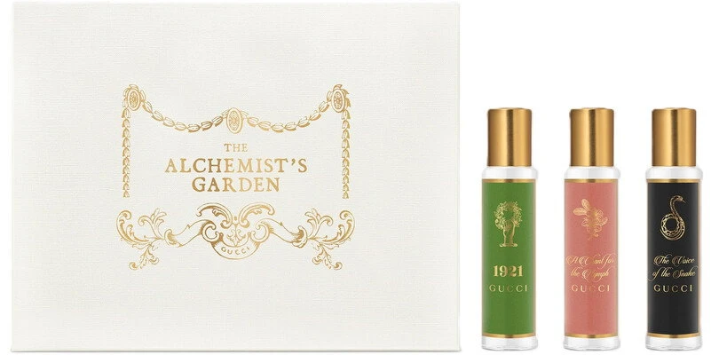 Rinkinys Gucci: The Alchemist's Garden - The Voice Of The Snake Eau De Parfum moterims, 15 ml + The Alchemist's Garden - 1921 Eau De Parfum moterims, 15 ml + The Alchemist's Garden - A Chant for the Nimfa Eau De Parfum moterims, 15 ml