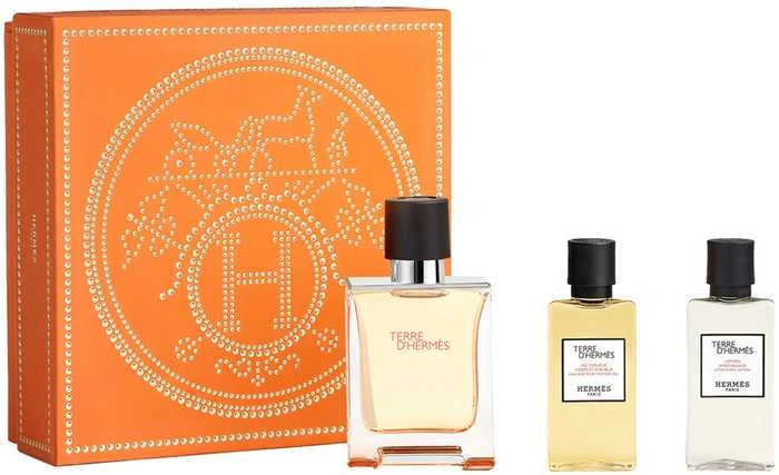 Rinkinys vyrams Hermes Terre D'Hermes, EDT 50 ml, dušo želė 40 ml, losjonas po skutimosi, 40 ml