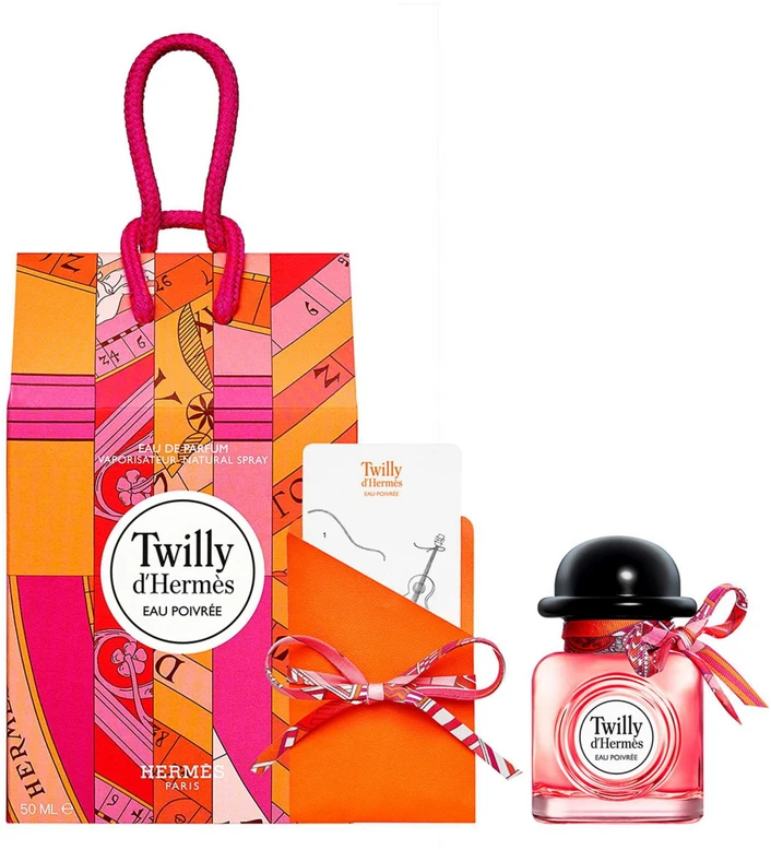 Rinkinys Hermes: Twilly d'Hermes Eau Poivree Eau De Parfum moterims, 50 ml + Twilly d'Hermes Eau Poivree tekstilinis šalikas mini moterims