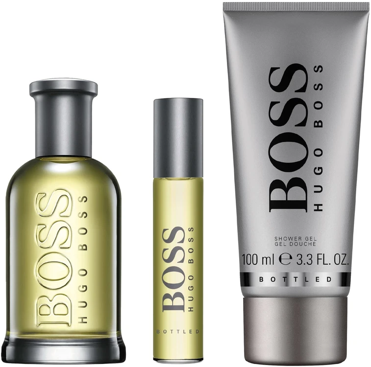 Hugo Boss BOSS Bottled rinkinys vyrams (EDT, 100 ml + EDT, 10 ml + dušo želė, 100 ml)