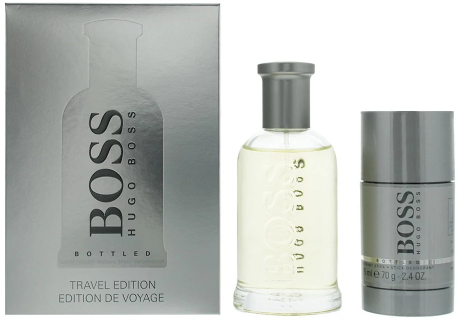 Rinkinys „Hugo Boss“: „Boss Bottled“ tualetinis vanduo vyrams, 100 ml + „Boss Bottled“ sandalmedžio sidro ir vetiverijos dezodorantas vyrams, 75 ml