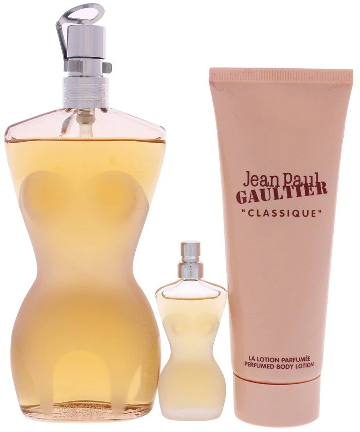 Jean Paul Gaultier Classique EDT rinkinys moterims (EDT, 100 ml + EDT, 6 ml + kūno losjonas, 75 ml)