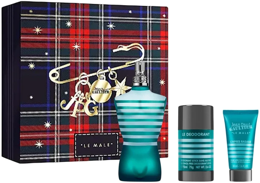 Jean Paul Gaultier Le Male rinkinys vyrams (EDT, 125 ml + balzamas po skutimosi, 50 ml + pieštukinis dezodorantas, 75 ml)
