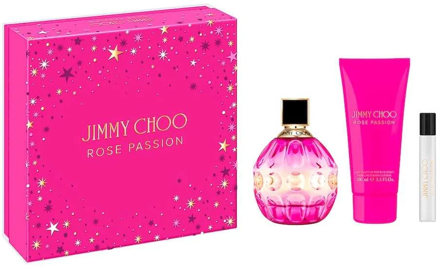 Jimmy Choo Rose Passion Eau De Perfume Purškiklis, 100 ml Set 3 Pieces