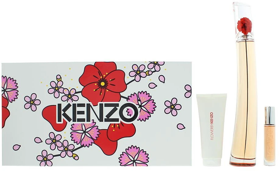 Kenzo rinkinys: „Flower L'Absolute“ kvepalai moterims, 100 ml + „Flower L'Absolute“ kvepalai moterims, 10 ml + „Flower L'Absolute“ drėkinamasis losjonas, 75 ml
