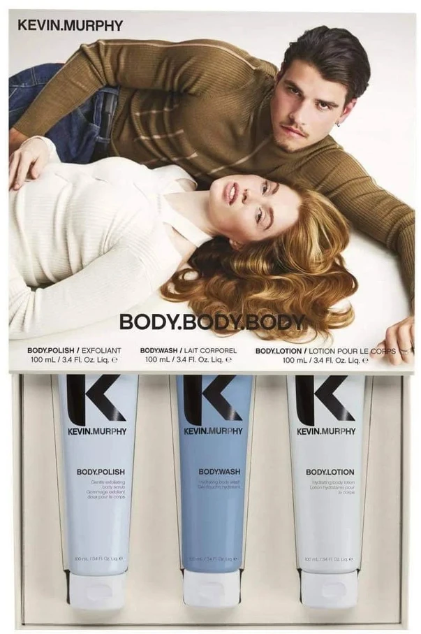 Set Kevin Murphy: Body Body Scrub, 100 ml + Body Hydrating Kūno prausiklis, 100 ml + Body Hydrating Losjonas kūnui, 100 ml