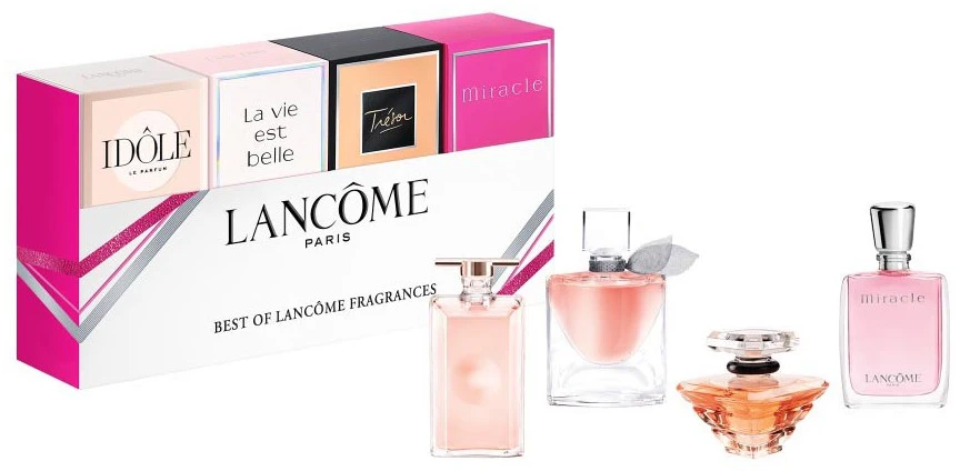 Kvepalų rinkinys moterims Lancome The Best Of Lancome Fragrances (kvepalai Idole EDP, 5 ml + kvepalai La Vie Est Belle EDP, 4 ml + kvepalai Tresor EDP, 7,5 ml + kvepalai Miracle EDP, 5 ml)