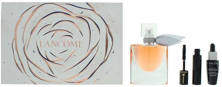 Kvepalų rinkinys moterims Lancome La Vie Est Belle (EDP, 30 ml + Advanced Genifique serumas, 10 ml + blakstienų tušas Hypnose, 2 ml)
