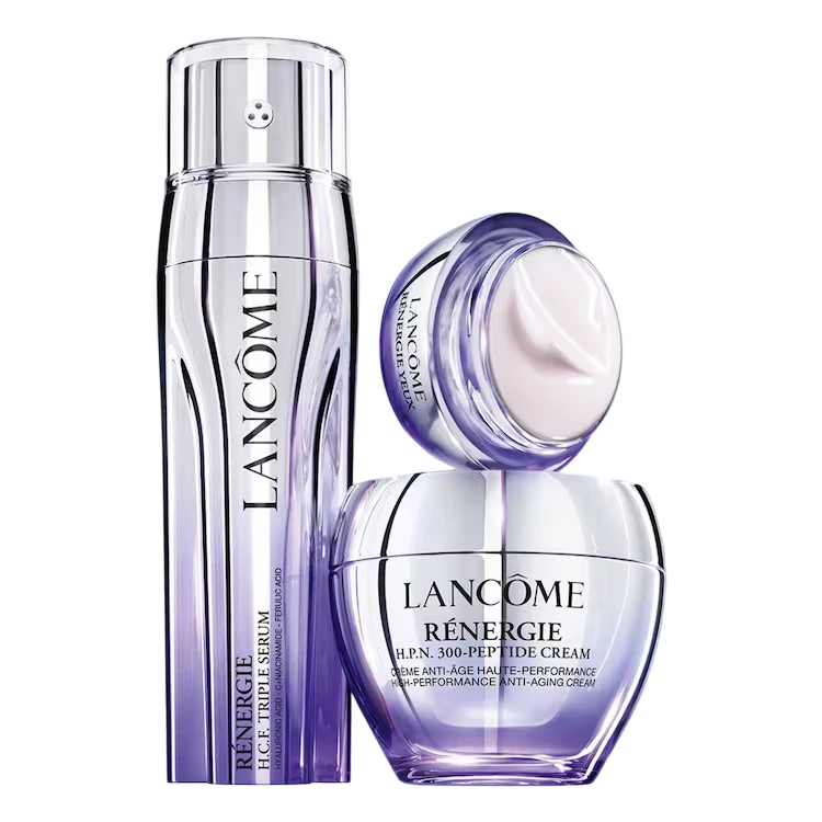Lancome Set : Renergie HPN 300-Peptide, Anti-Aging, Kremas, For Face, 50 ml + Renergie Yeux, Firming & Anti-Aging, Day & Night, Eye Kremas, 20 ml + Renergie H.C.F., Hyaluronic Acid, Anti Aging, Daily, Local Treatment Serum, For Face & Neck, 50 ml For Women