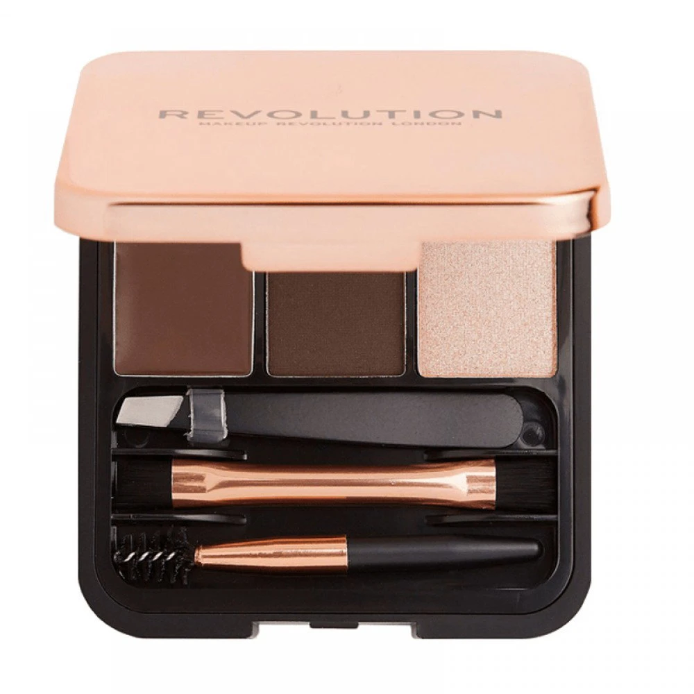 Makeup Revolution London Brow Sculpt Kit rinkinys ir paletė antakiams, 2,2 g