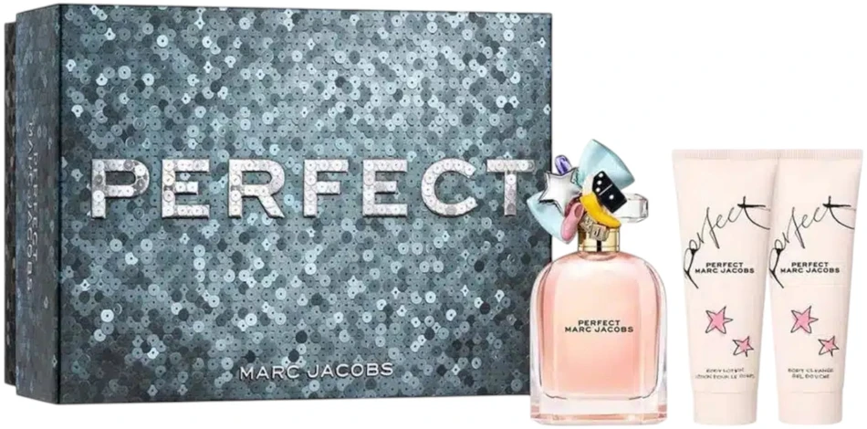 Set Marc Jacobs: Perfect Eau De Parfum For Women, 100 ml + Perfect Hydrating Losjonas kūnui, 75 ml + Perfect Hydrate Dušo želė All Skin Types, 75 ml