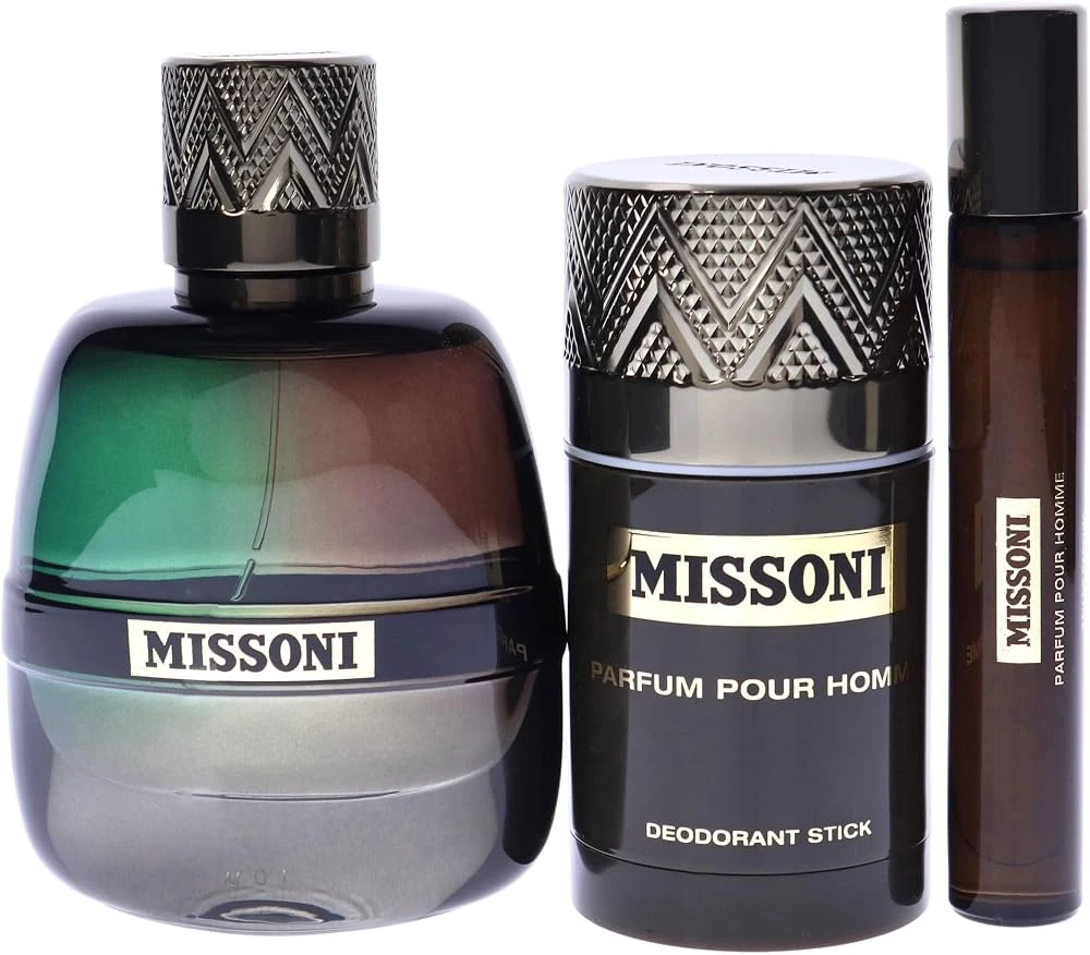 Set Missoni: Pour Homme Eau De Parfum For Men, 100 ml + Pour Homme Eau De Parfum For Men, 10 ml + Pour Homme Dezodorantas Stick For Men, 75 ml