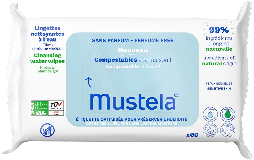 Mustela Biodegradable Wipes 60 Units