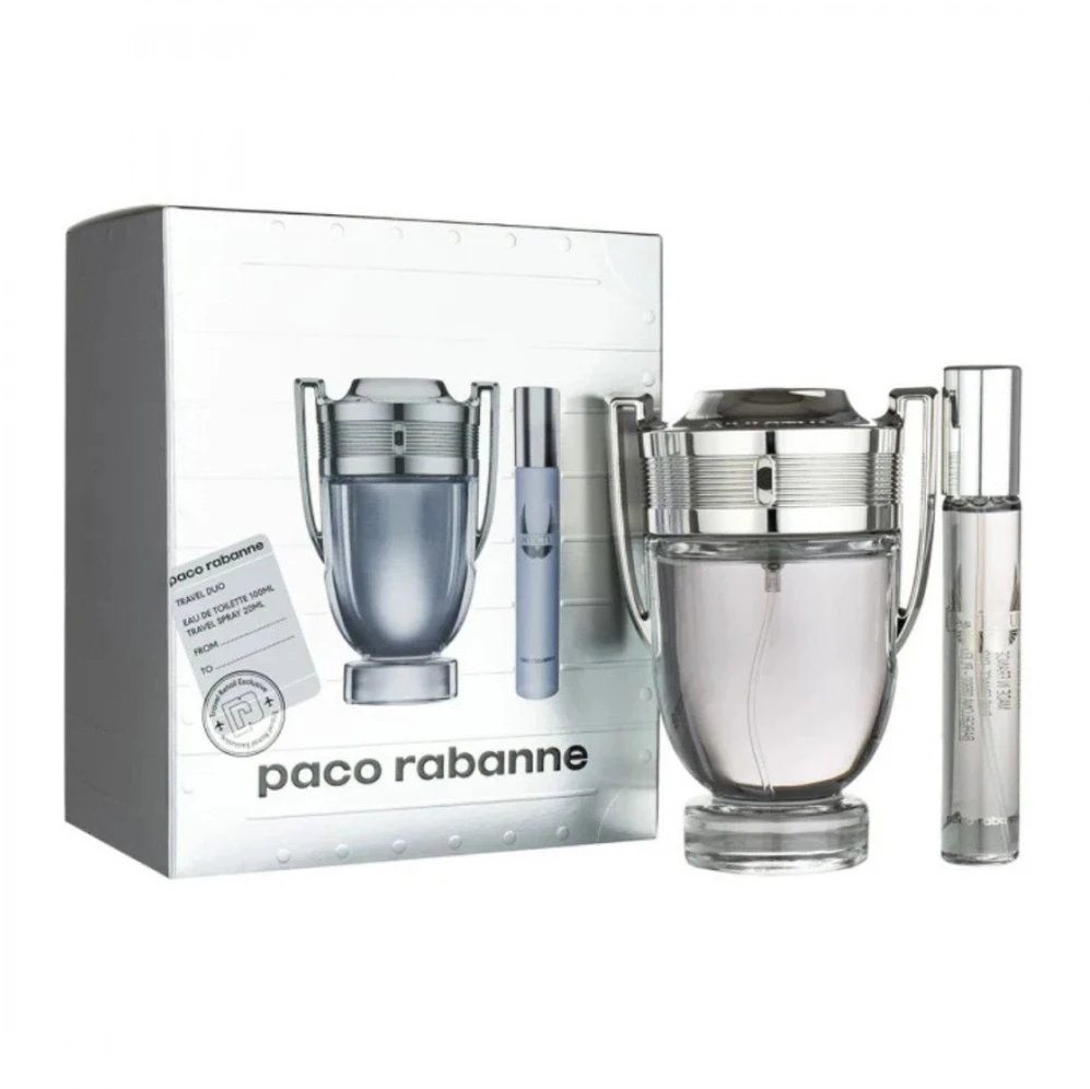 Paco Rabanne Invictus Eau De Toilette Purškiklis 100ml rinkinys vyrams 2 vnt