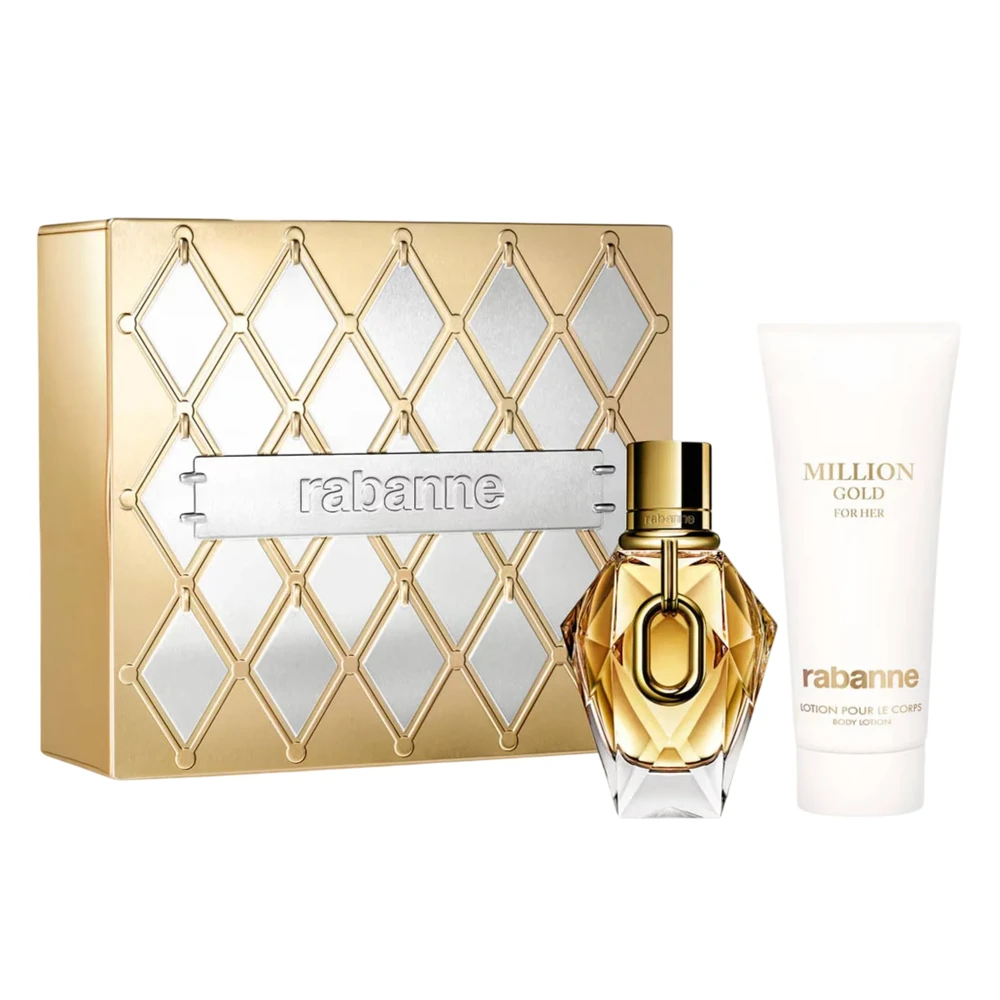 Dovanų rinkinys moterims Rabanne Million Gold For Her, EDP 50 ml + kūno losjonas 100 ml