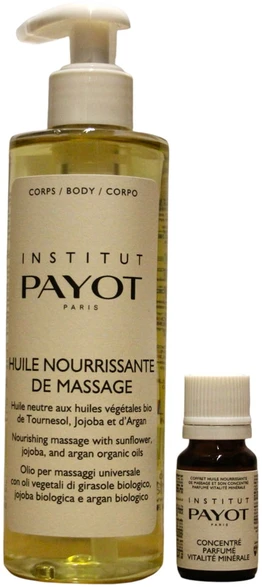 Set Payot: Pro Huile maitininantis Massage Oil, 250 ml + Vitalite Minerale Essential Oil, 10 ml