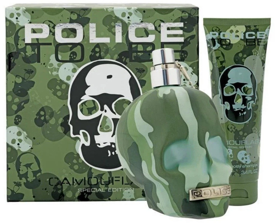 Rinkinys Police: „To Be Camouflage“ vyriškas tualetinis vanduo, 75 ml + „To Be Camouflage“ drėkinamasis losjonas kūnui, 100 ml
