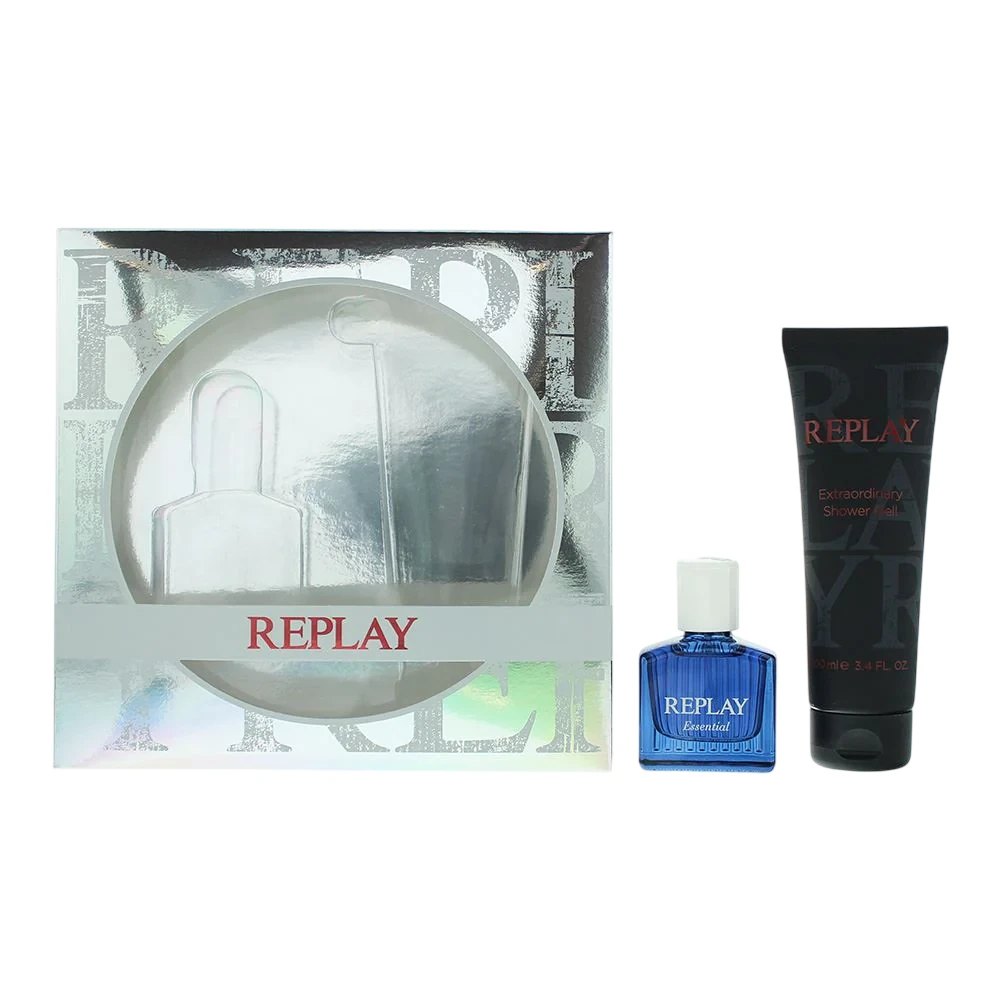 Replay Essential For Him EDT rinkinys vyrams (EDT 30 ml + Dušo želė 100 ml)