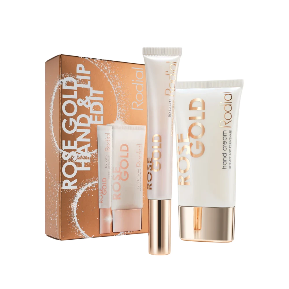 Set Rodial: Rose Gold Rejuvenating Hand Kreminis, 40 ml + Rose Gold Lūpų balzamas, 10 ml