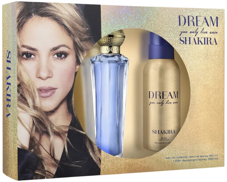 Rinkinys „Shakira: Dream You Only Live Once“ tualetinis vanduo moterims, 80 ml + „Dream You Only Live Once“ dezodorantas purškiklis moterims, 150 ml