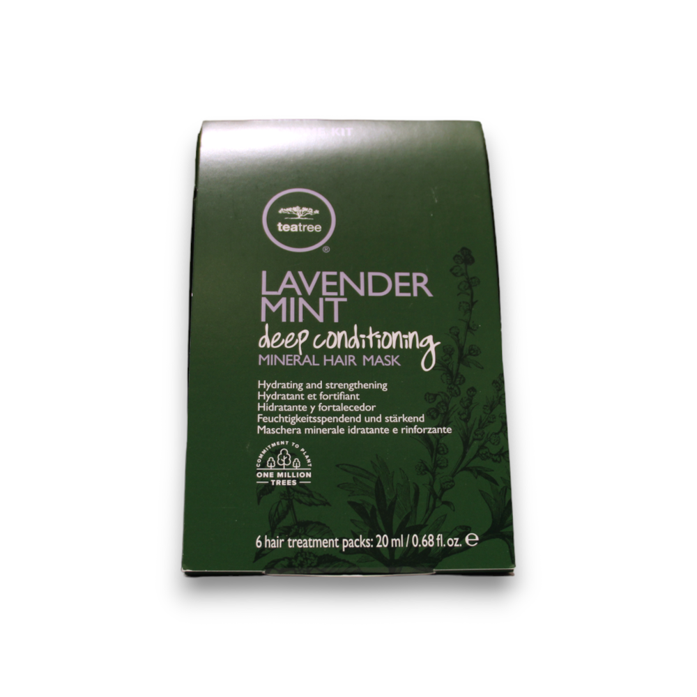 Paul Mitchell „Lavender Mint“ giliai kondicionuojantis plaukų kaukės kreminio ekstrakto ir drėkinamosios kaukės rinkinys, 6 vnt., 20 ml
