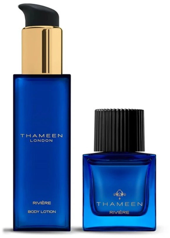 Set Thameen London: Riviere Extrait De Parfum Unisex, 50 ml + Riviere Losjonas kūnui Body, 100 ml