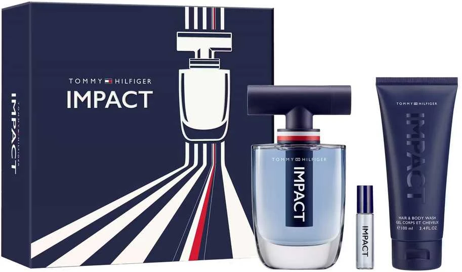 Tommy Hilfiger Impact rinkinys vyrams (EDT, 100 ml + dušo želė, 100 ml + EDT, 4 ml)