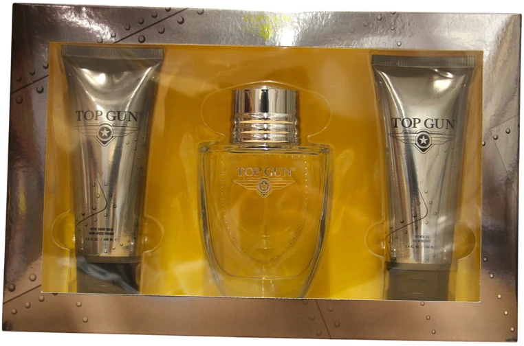 Top Gun Chevron rinkinys vyrams (EDT, 100 ml + kūno ir plaukų prausiklis, 100 ml + balzamas po skutimosi, 100 ml)