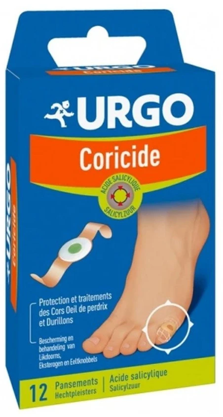 Urgo rinkinys Coricide – pleistras nuo nuospaudų vietiniam gydymui pėdoms 12 vnt., unisex