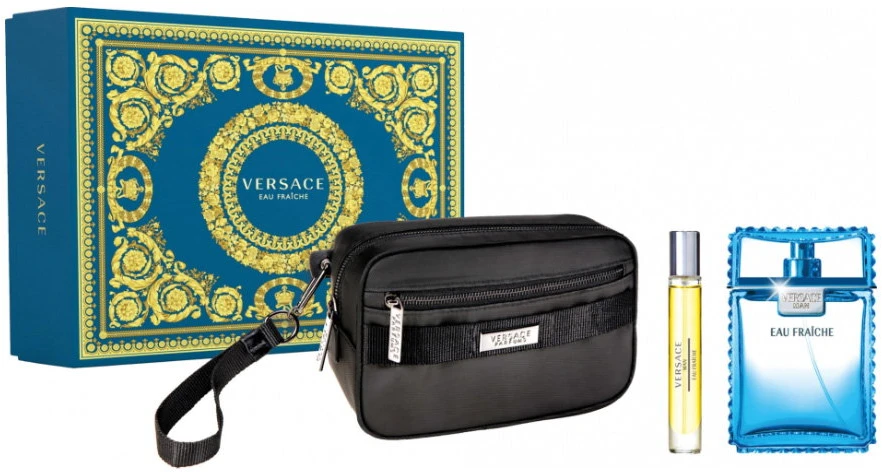 Versace Eau Fraiche Giftset kvepalų rinkinys vyrams (EDT, 100 ml + EDT, 10 ml + kosmetinė)
