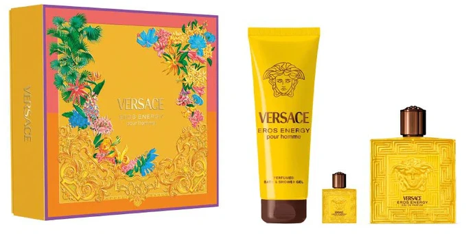 Set Versace: Eros Energy, Eau De Parfum, For Men, 100 ml + Eros Energy, Eau De Parfum, For Men, 5 ml + Eros Energy, Dušo želė, 150 ml