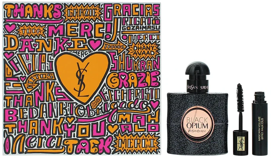 Yves Saint Laurent Set Yves Saint Laurent: Juodas Opium, Eau De Parfum, For Women, 30 ml + Volume Effet Faux Cils, Blakstienų tušas, Juodas, 2 ml *Miniature For Women