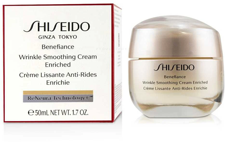 „Shiseido Benefiance“ raukšles lyginantis praturtintas dieninis veido kremas nuo raukšlių, 50 ml