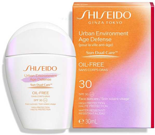 Kremas nuo saulės Shiseido Urban Environment Age Defense Oil-Free, su SPF30, 30 ml