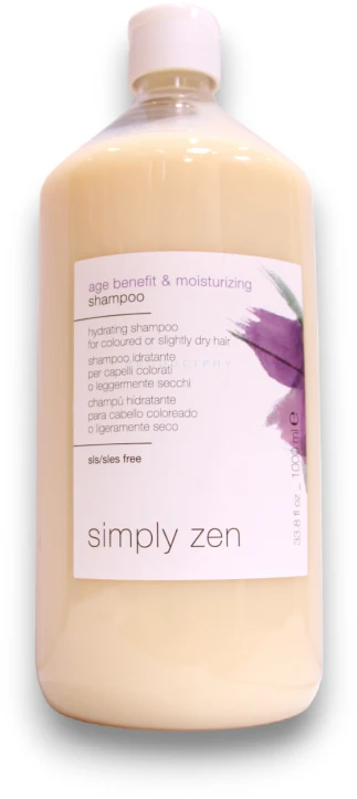 Simply Zen, Age Benefit - Drėkinamasis, Plaukų šampūnas, Drėkinimui, 1000 ml