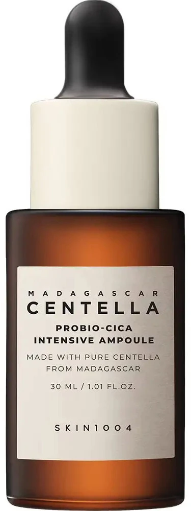 „Skin1004 Madagaskaro centelės“ drėkinamasis ir raminamasis ampulių serumas moterims nuo papilkėjusios odos, 30 ml